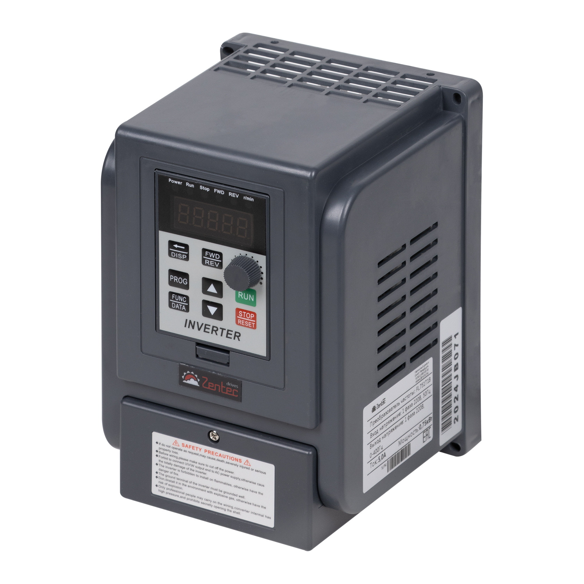 Преобразователь частоты Zentec FL751T1B (0,75кВт 1х220В)
